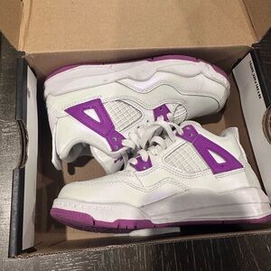 Jordan 4 Retro (Kids) white/hyper violet